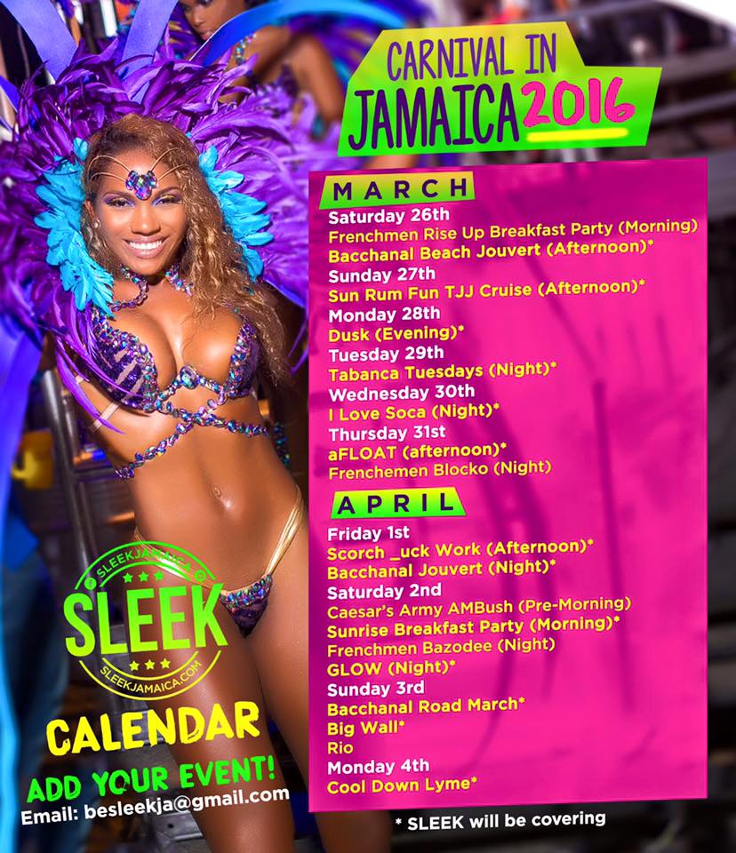 Carnival In Jamaica 2016 Schedule